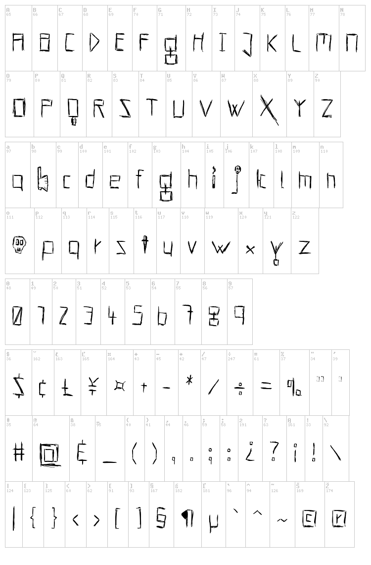 Hells Kittchen Devil God font map